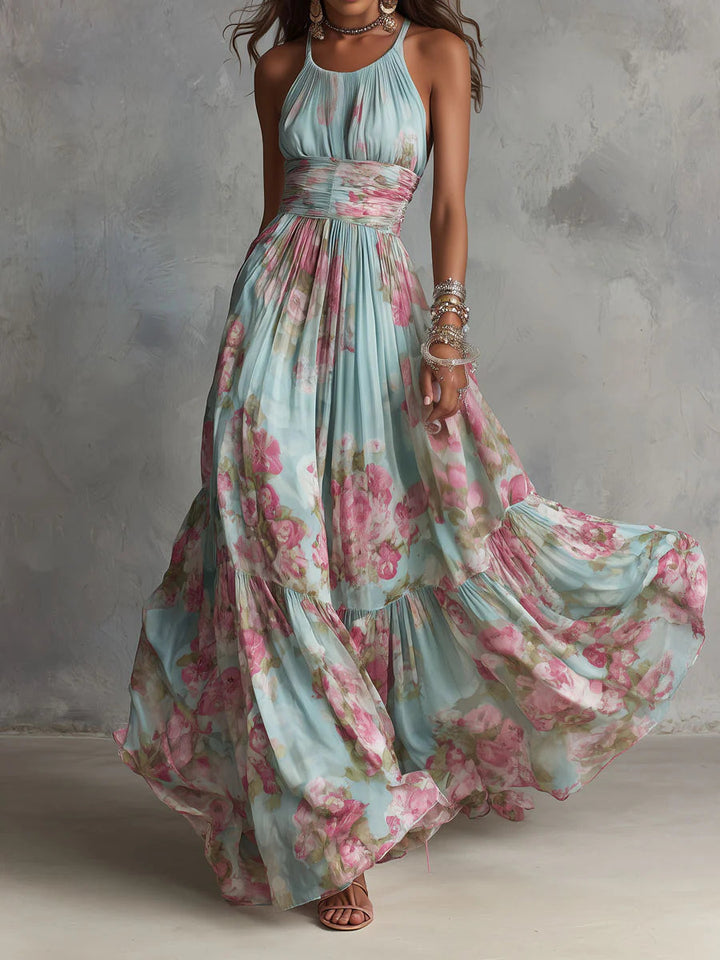 Fiora | Soft Floral Chiffon Maxi