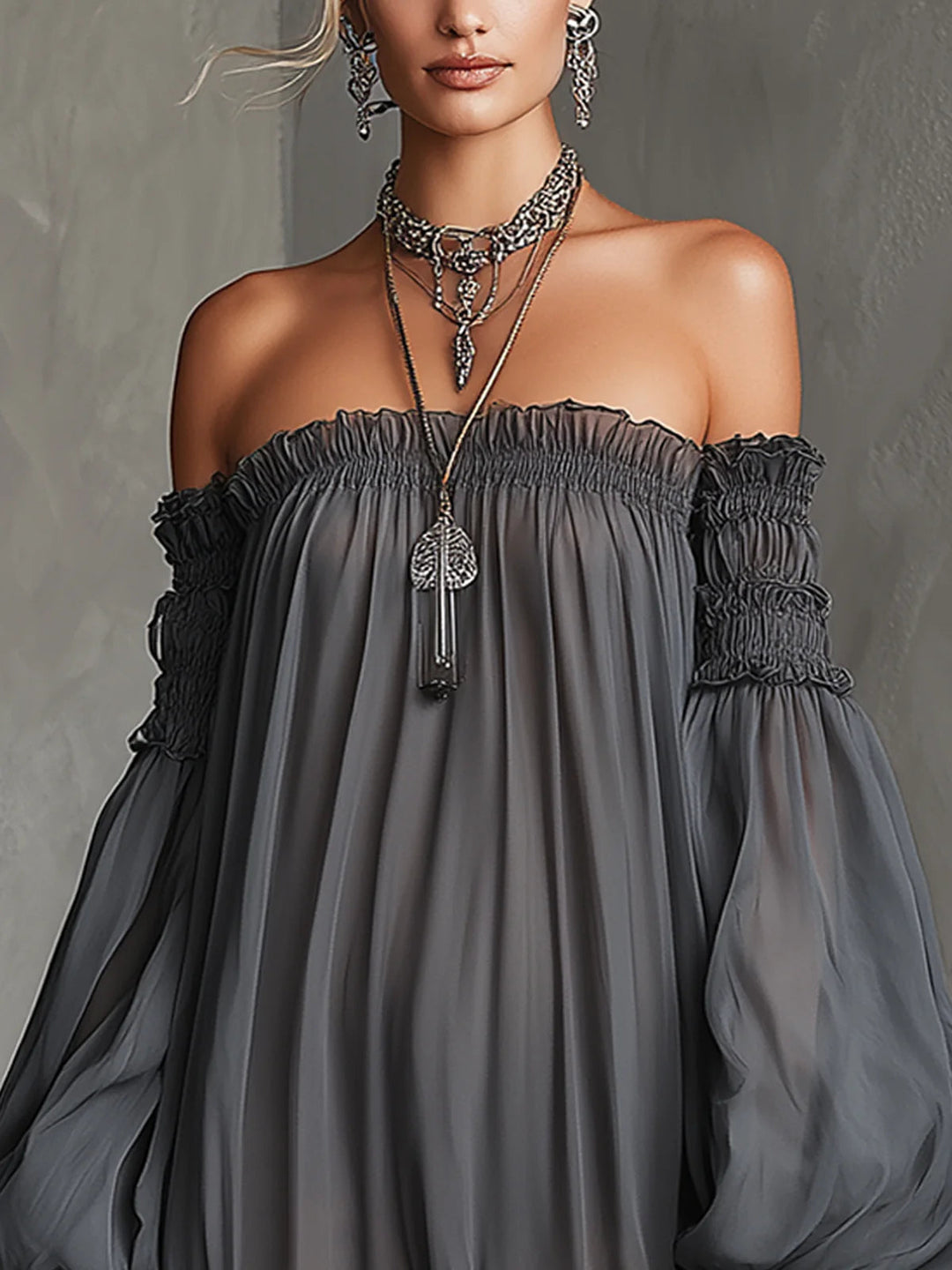 Vera | Sheer Off-Shoulder Maxi Dress