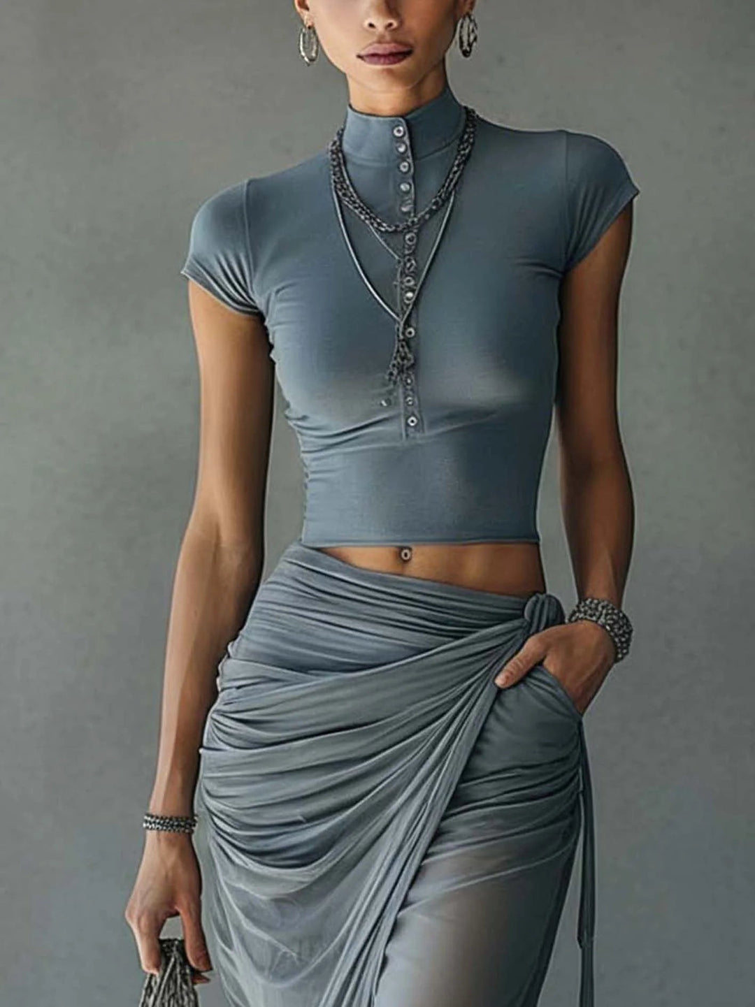 Sora | Sleek Ruched Two-Piece Set