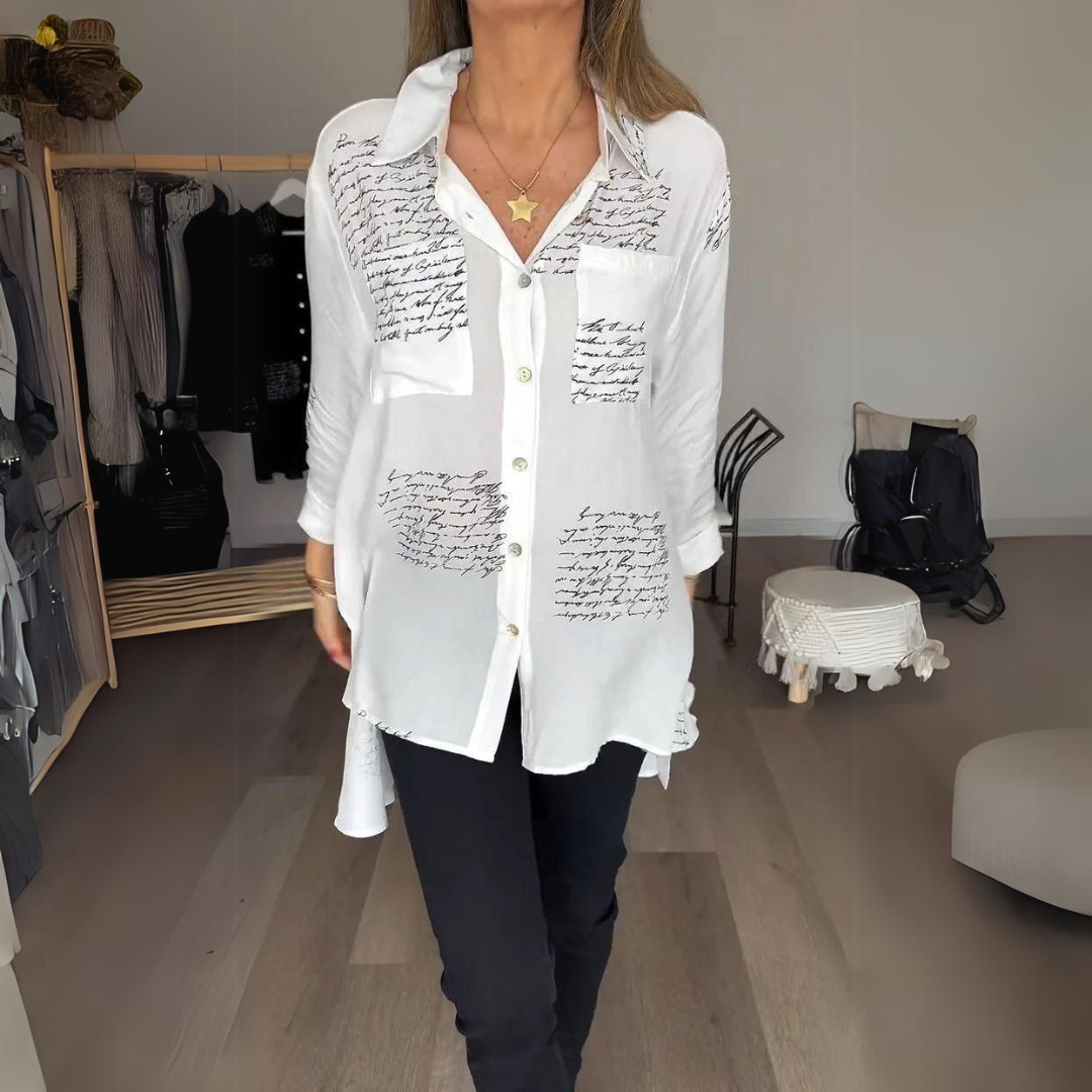 Tiemona | Script Button-Up Shirt
