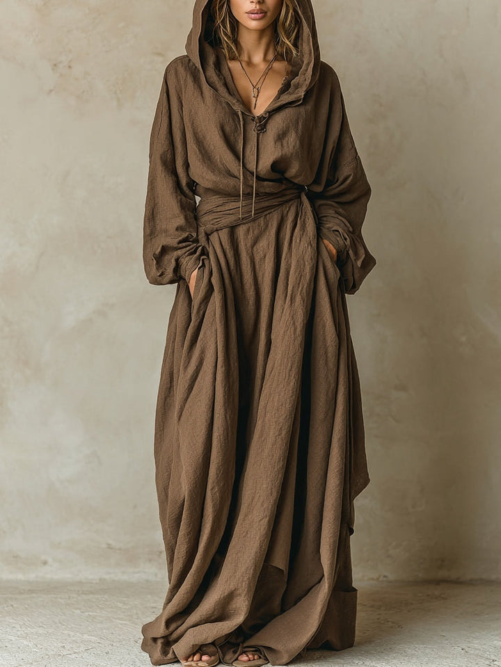 Aria | Flowing Hooded Maxi Dress