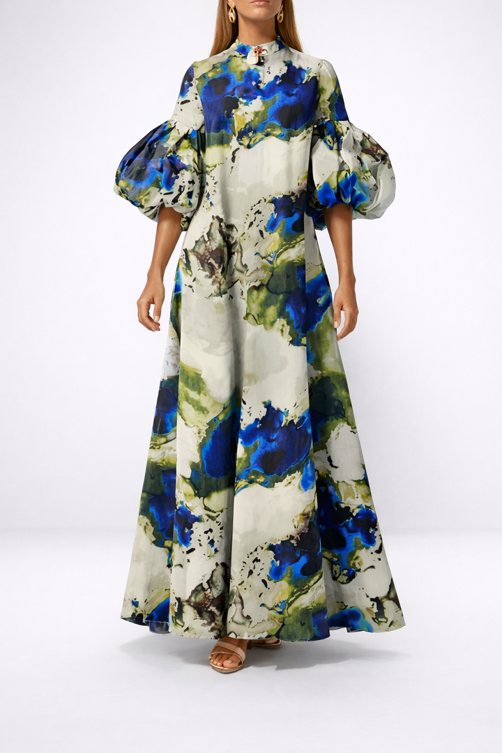 The Valeria Watercolor Maxi Dress
