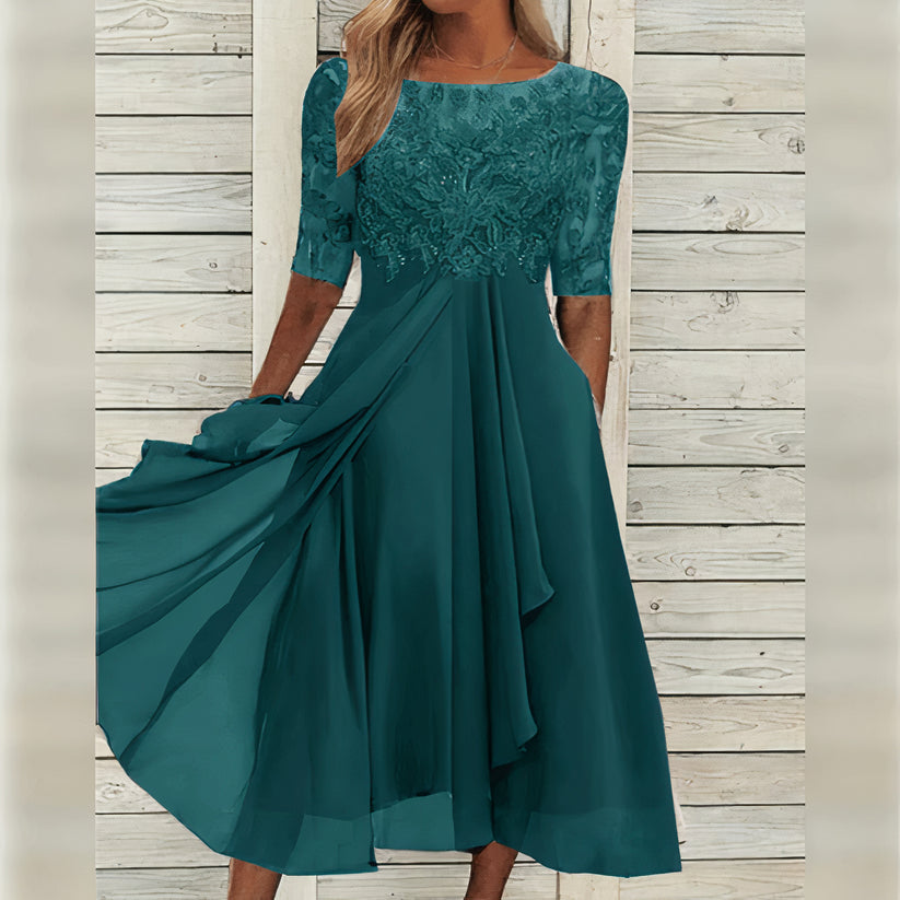 Harper™ | Elegant Lace Midi Dress