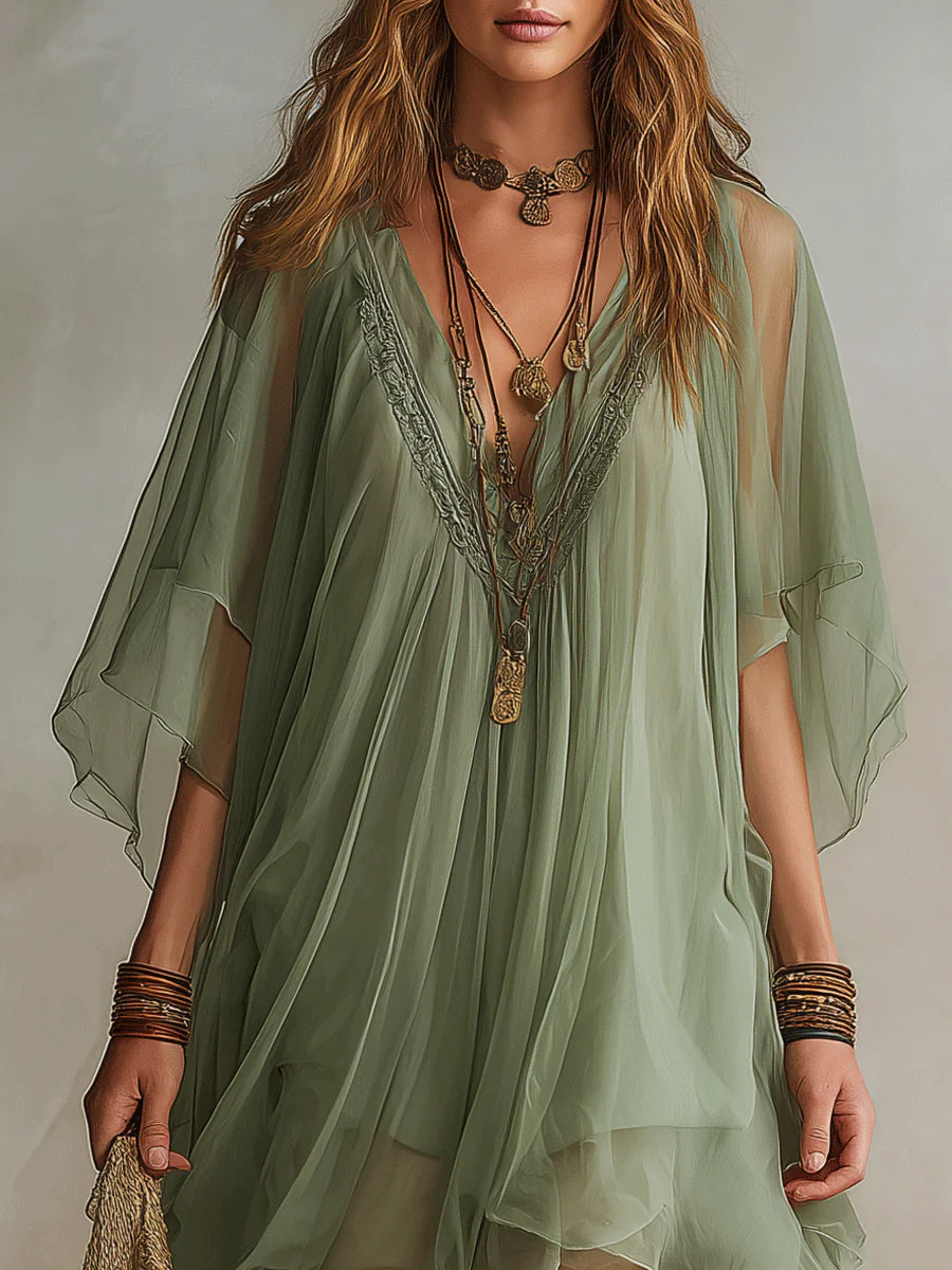 Kaia | Sheer Flow Tunic Dress