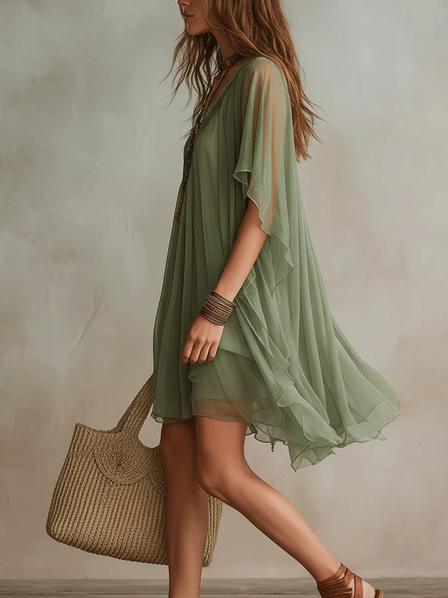 Kaia | Sheer Flow Tunic Dress