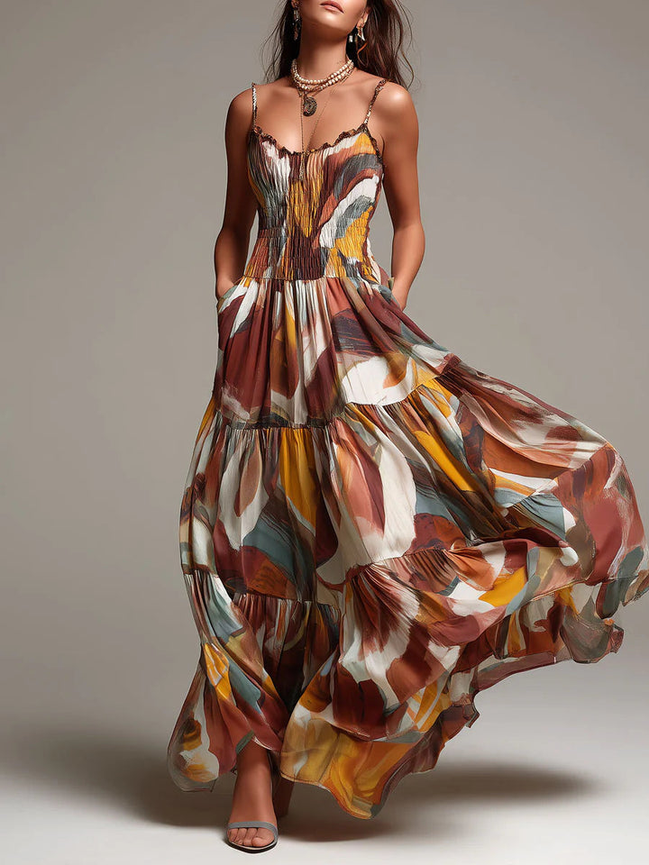 Aurelia | Abstract Flow Maxi Dress
