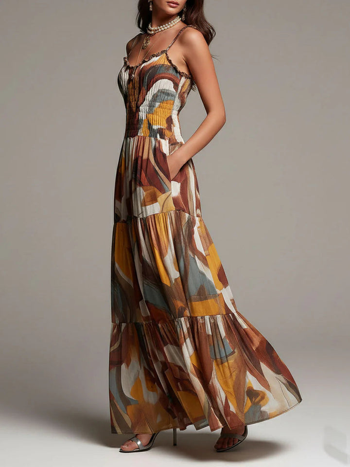 Aurelia | Abstract Flow Maxi Dress