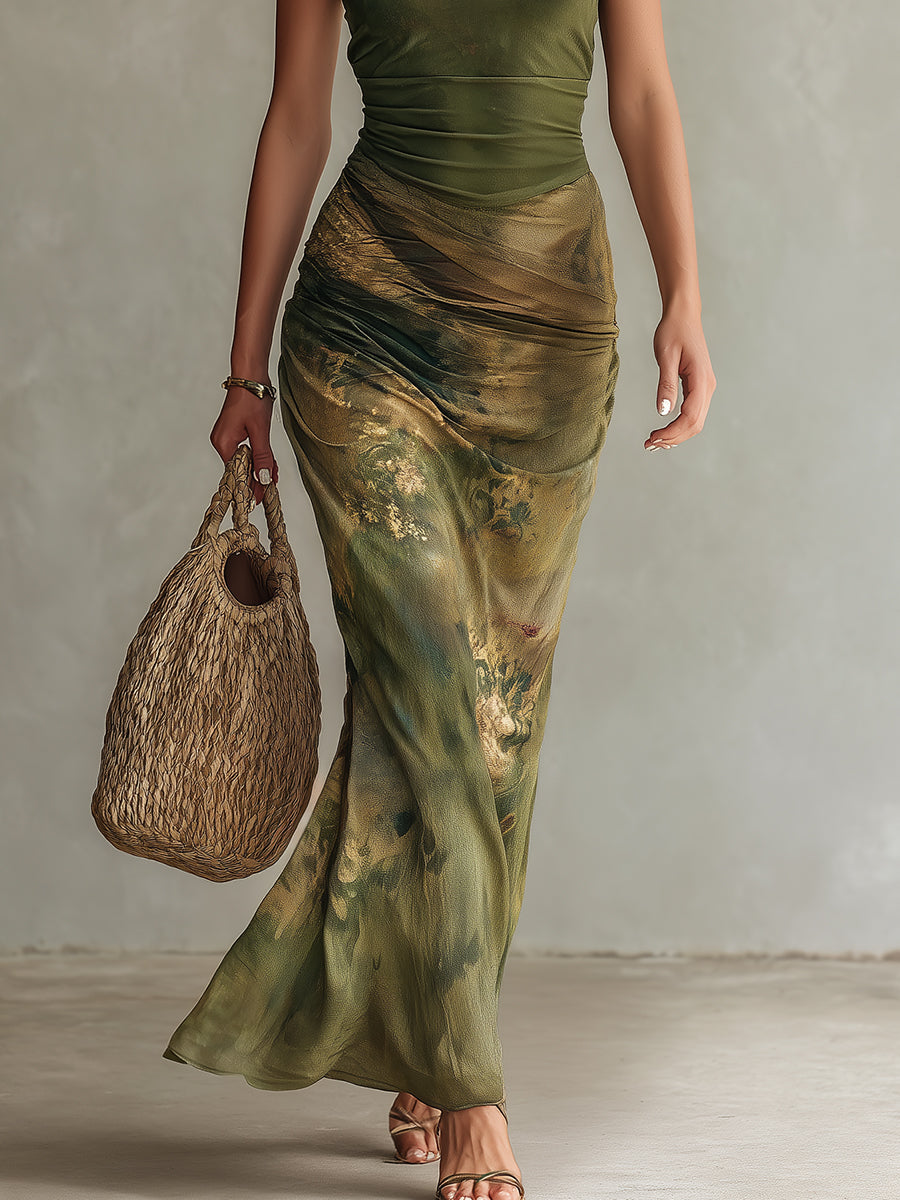 Zara | Sculpted Tie-Dye Maxi Dress