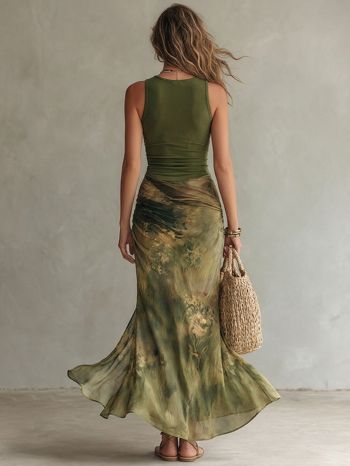 Zara | Sculpted Tie-Dye Maxi Dress