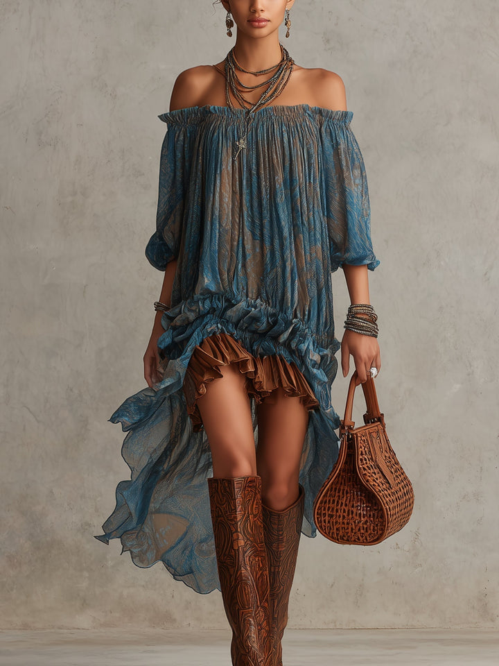 Indira | Off-Shoulder Boho Mini Dress