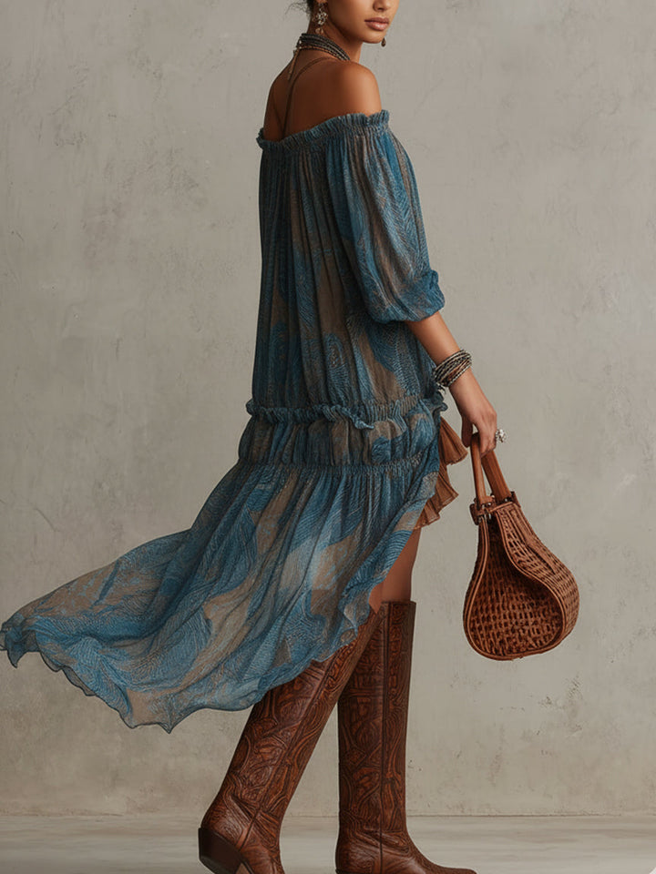 Indira | Off-Shoulder Boho Mini Dress